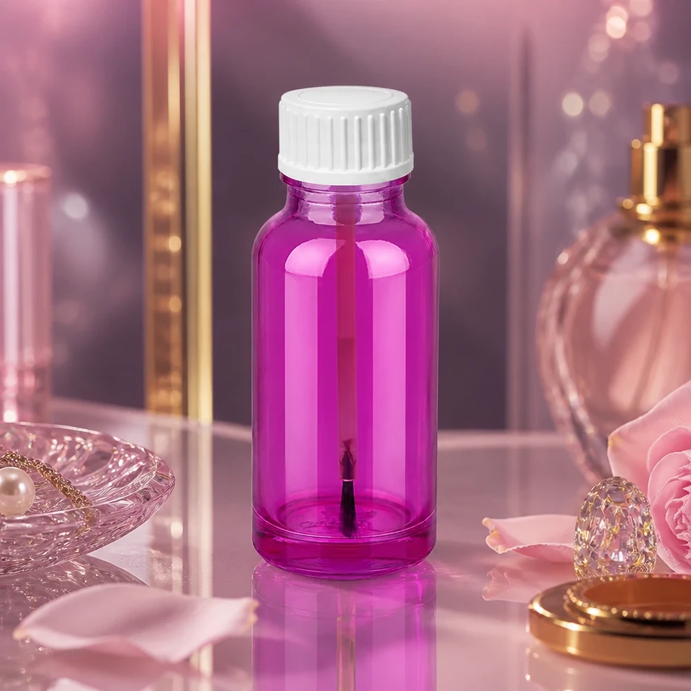 20ml borstflaska vit standard PurpleLine UT18/20 Kompakt 20 ml borstflaska med vitt skruvlock för professionella kosmetiska applikationer