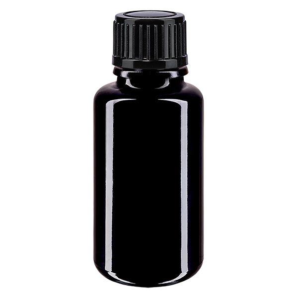 Apoteksflaska violett 20ml dropplock 1mm svart standard Apoteksflaska violett 20ml dropplock 1mm svart standard