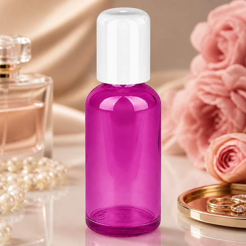 50ml roll-on flaska vit standard PurpleLine UT18/50 Roll-on-flaska 50 ml med vitt STD-lock UT18/50 för professionell kosmetikaproduktion