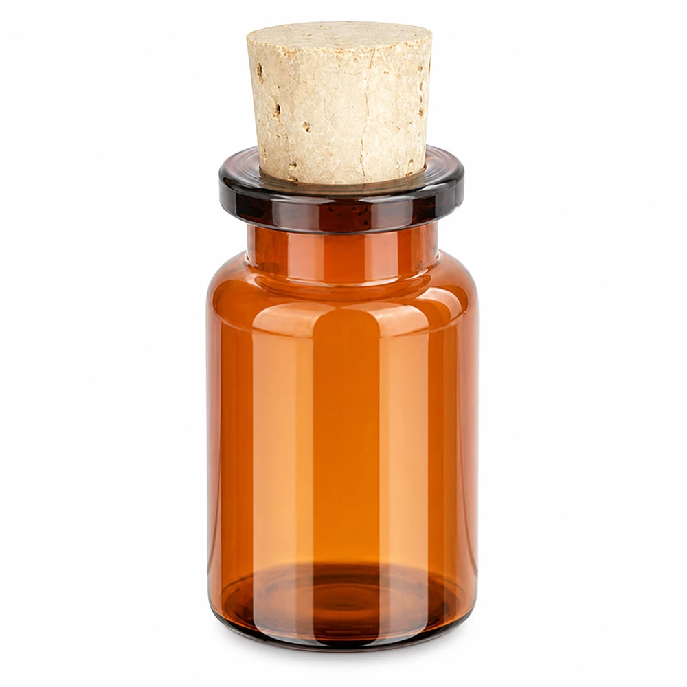 Flaska bärnstensfärgat glas 5ml med kork 11/14mm Lichtschutzflasche Braunglas 5ml mit Korken ideal für Laborproben und Reagenzien