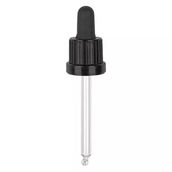 Droppipett av glas svart/svart 18 mm PL78 OVII Droppipett av glas svart/svart 18 mm PL78 OVII