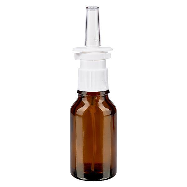 Apoteksflaska brun 30ml nässprayflaska vit standard Apoteksflaska brun 30ml nässprayflaska vit standard