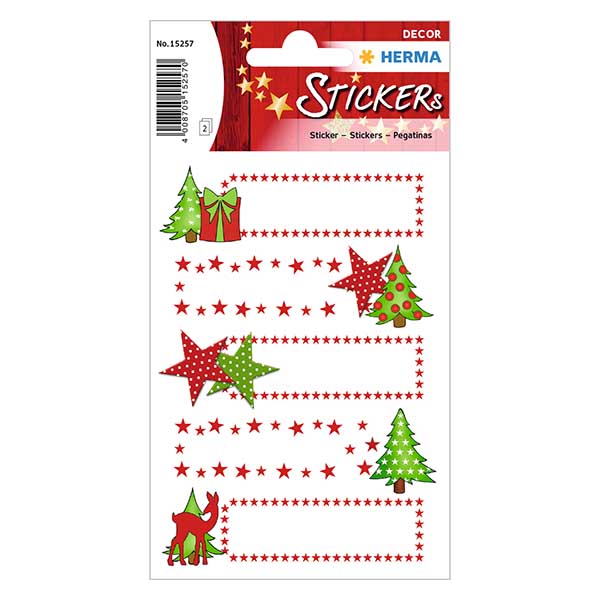 Klistermärken "Stjärnor & gran" (10 klistermärken med glitter) Klistermärken "Stjärnor & gran" (10 klistermärken med glitter)