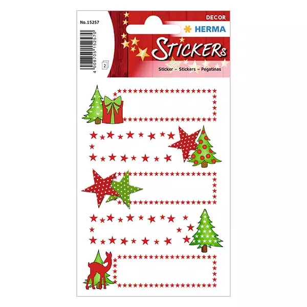 Klistermärken "Stjärnor & gran" (10 klistermärken med glitter) Klistermärken "Stjärnor & gran" (10 klistermärken med glitter)