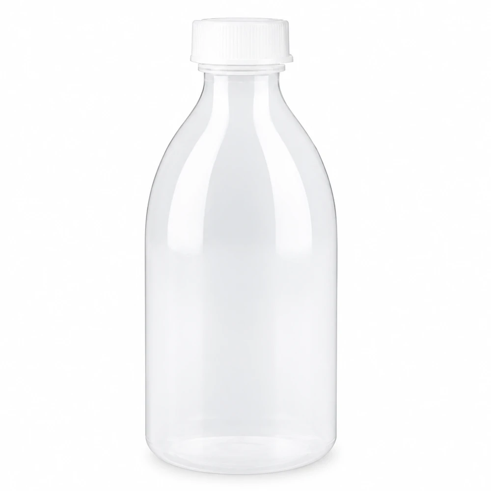 250ml skruvflaska, laboratorieflaska med smal hals 250 ml genomskinlig skruvflaska med vitt lock för laboratorie- och forskningsbruk