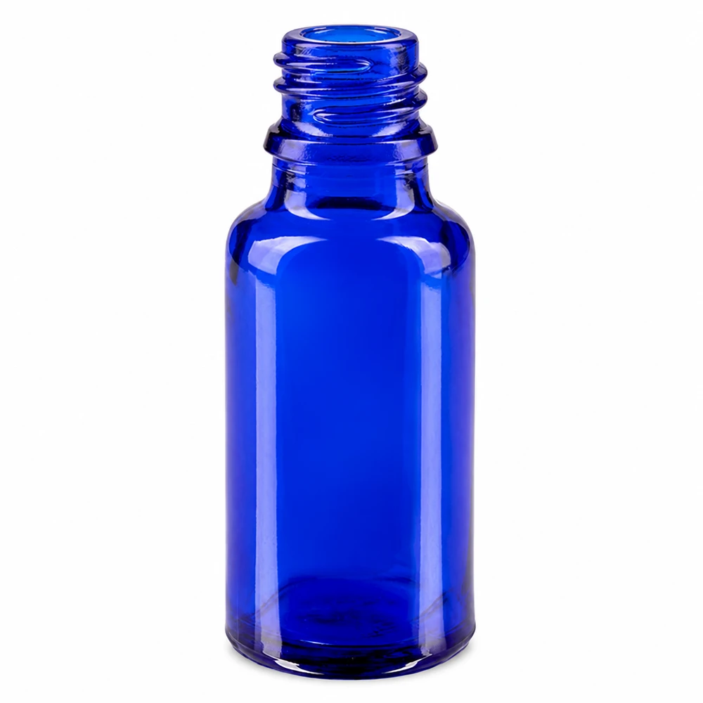 Droppflaska 20ml DIN 18 BLÅTT GLAS 20 ml blå apoteksflaska tillverkad av högkvalitativ ApoGlas för läkemedel och tinkturer