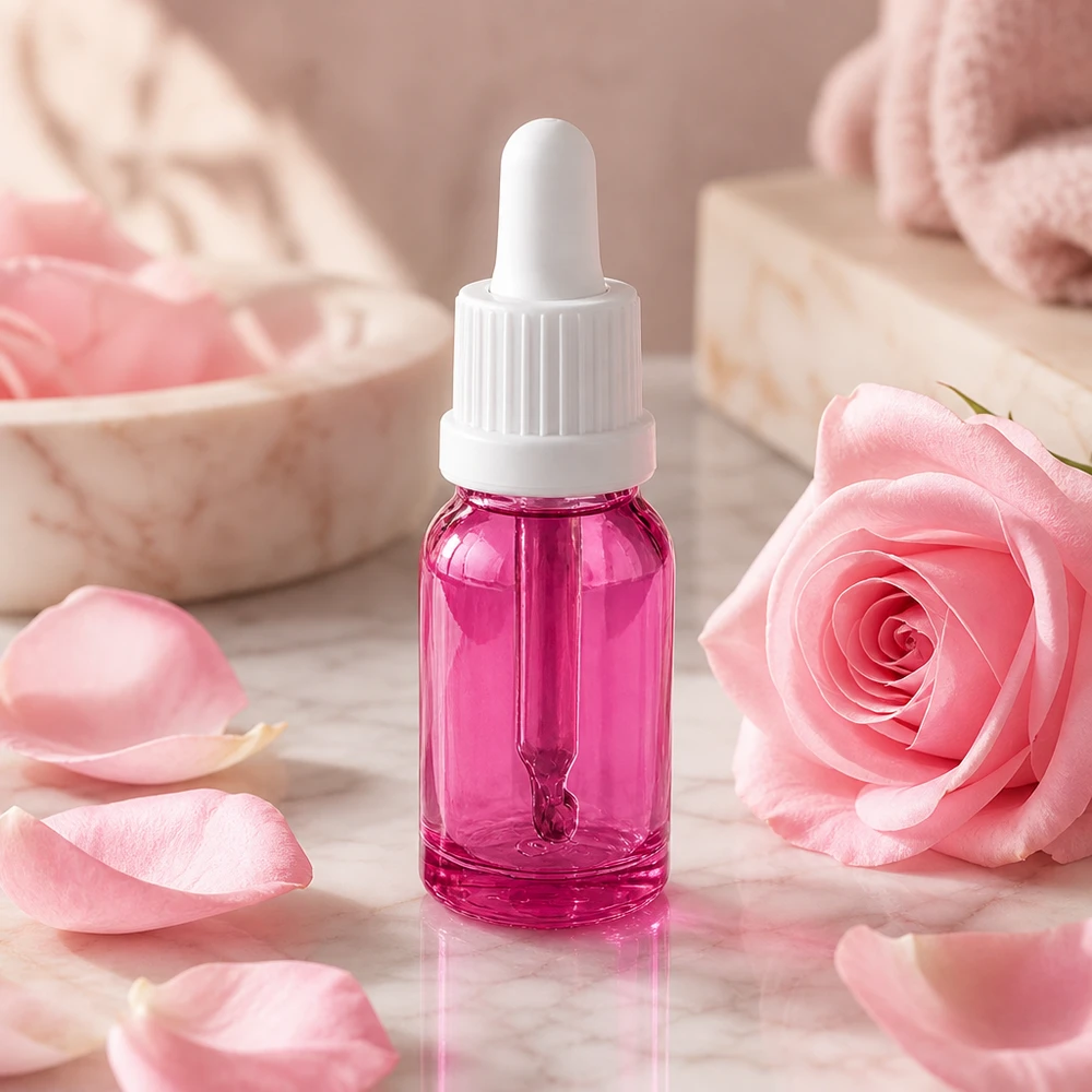 10ml pipettflaska vit Originality skruvkork PurpleLine UT18/10 Kompakt 10ml droppflaska i violett med exakt pipett OV PurpleLine UT18/10