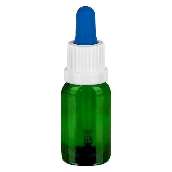 10 ml Pipettflaska vit/blå med säkerhetslock GreenL. UT18/10