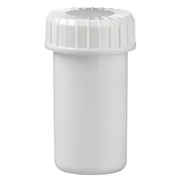 Vit skruvburk 20 ml med räfflat lock Vit skruvburk 20 ml med räfflat lock