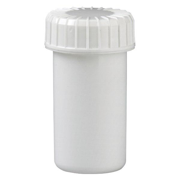 Vit skruvburk 20 ml med räfflat lock Vit skruvburk 20 ml med räfflat lock