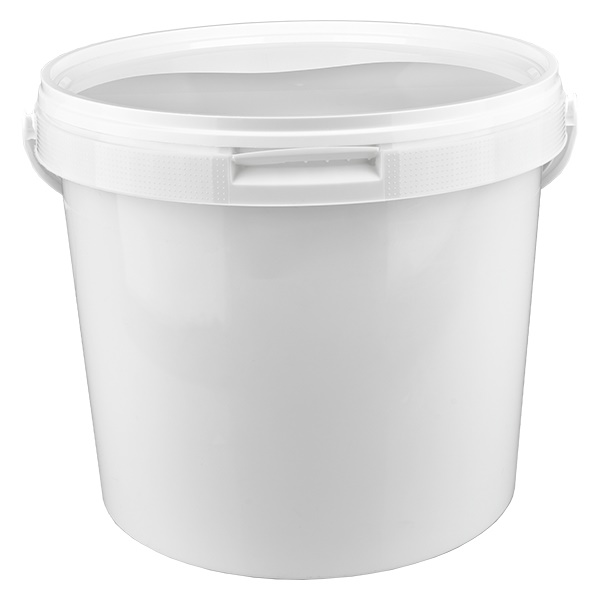 Hink i vit polypropenplast 5,6 l med lock Hink i vit polypropenplast 5,6 l med lock