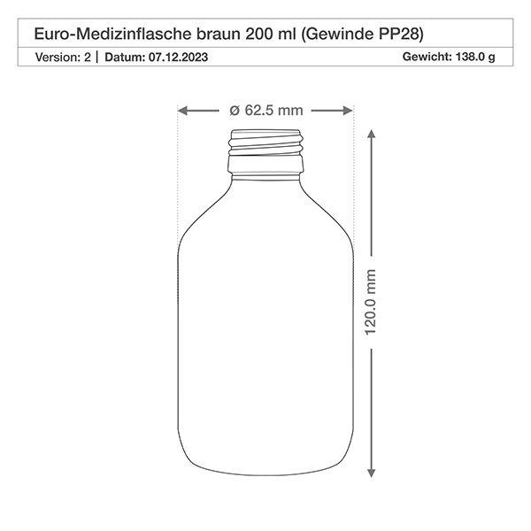200ml medicinflaska brun, pumpförstärkare svart ApoGlas 200ml medicinflaska brun, pumpförstärkare svart ApoGlas