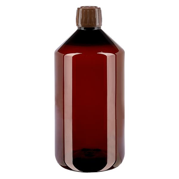 PET-flaska 750 ml med brunt säkerhetslock PET-flaska 750 ml med brunt säkerhetslock