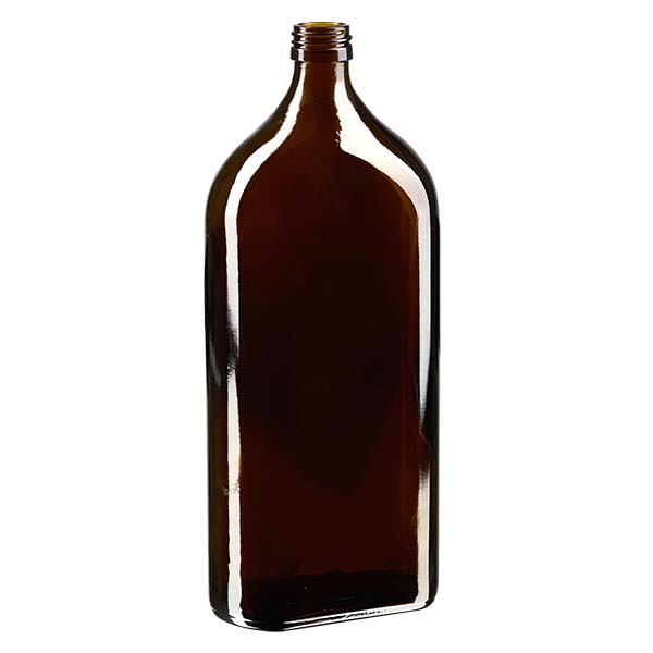 1000 ml Meplat-flaska brun PP28 1000 ml Meplat-flaska brun PP28