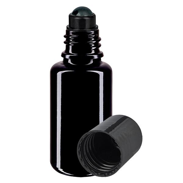 Apoteksflaska violett 20ml roll-on cap svart