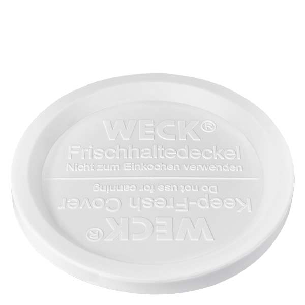 300ml gourmetburk med frisyr. WECK RR120 WECK keep-fresh lock vit till RR120 gourmetburk 300ml ersättningslock Närbild från ovan