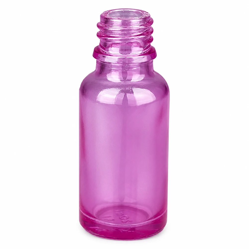 20ml sprayflaska vit/transparent Standard PurpleLine UT18/20 20 ml lila transparent glasflaska med skruvgänga för eteriska oljor och serum