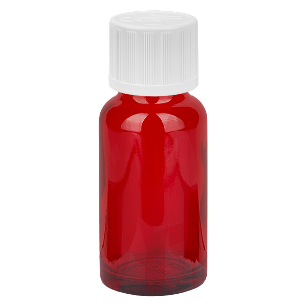 20ml flaska 11mm skruvkork vit standard med sabotageskydd RedLine UT18/20