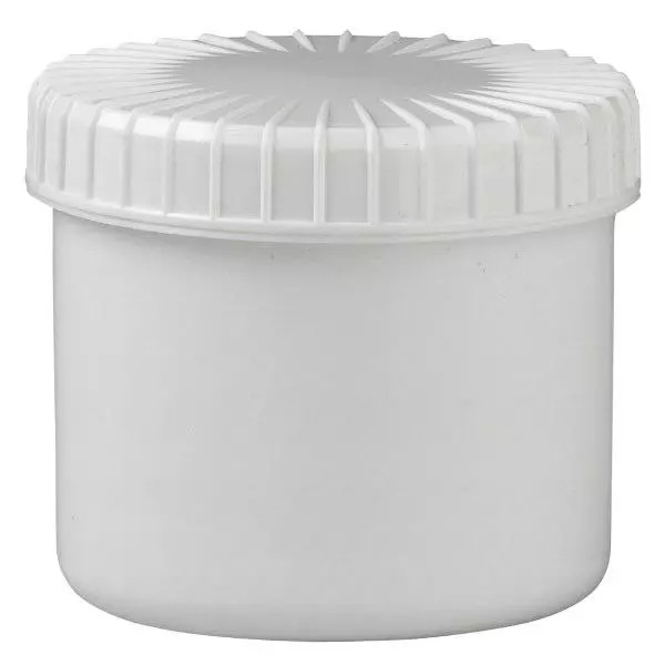 Vit skruvburk 135 ml med räfflat lock Vit skruvburk 135 ml med räfflat lock