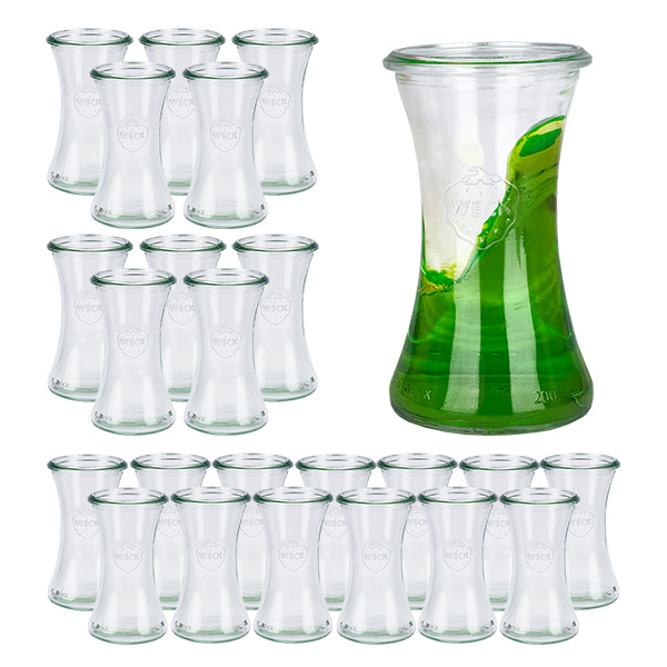 Set med 24 Weck-burkar delikatessburk 200 ml