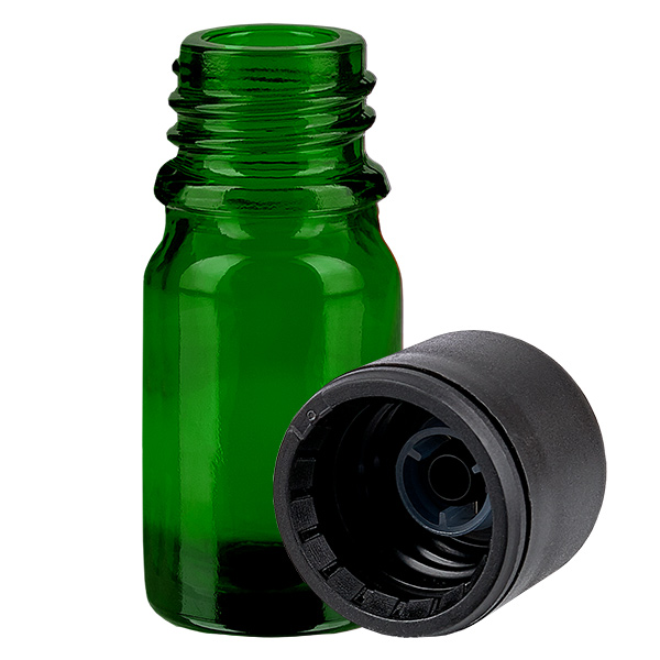 5ml flaska 6mm skruvkork svart standard GreenLine UT18/5