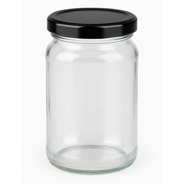 Rund burk 110 ml med lock BasicSeal svart UNiTWIST