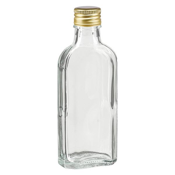 100 ml Meplat klar med aluminiumlock guld PP22 100 ml Meplat klar med aluminiumlock guld PP22
