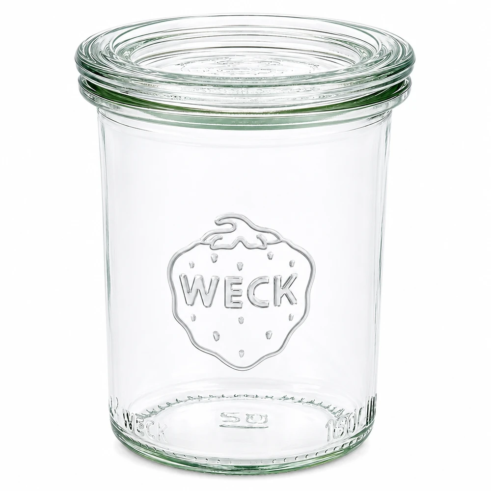 160 ml burk med glaslock WECK RR60 160 ml WECK RR60-glas med glaslock, transparent, konserveringsburk för sylt och konserver