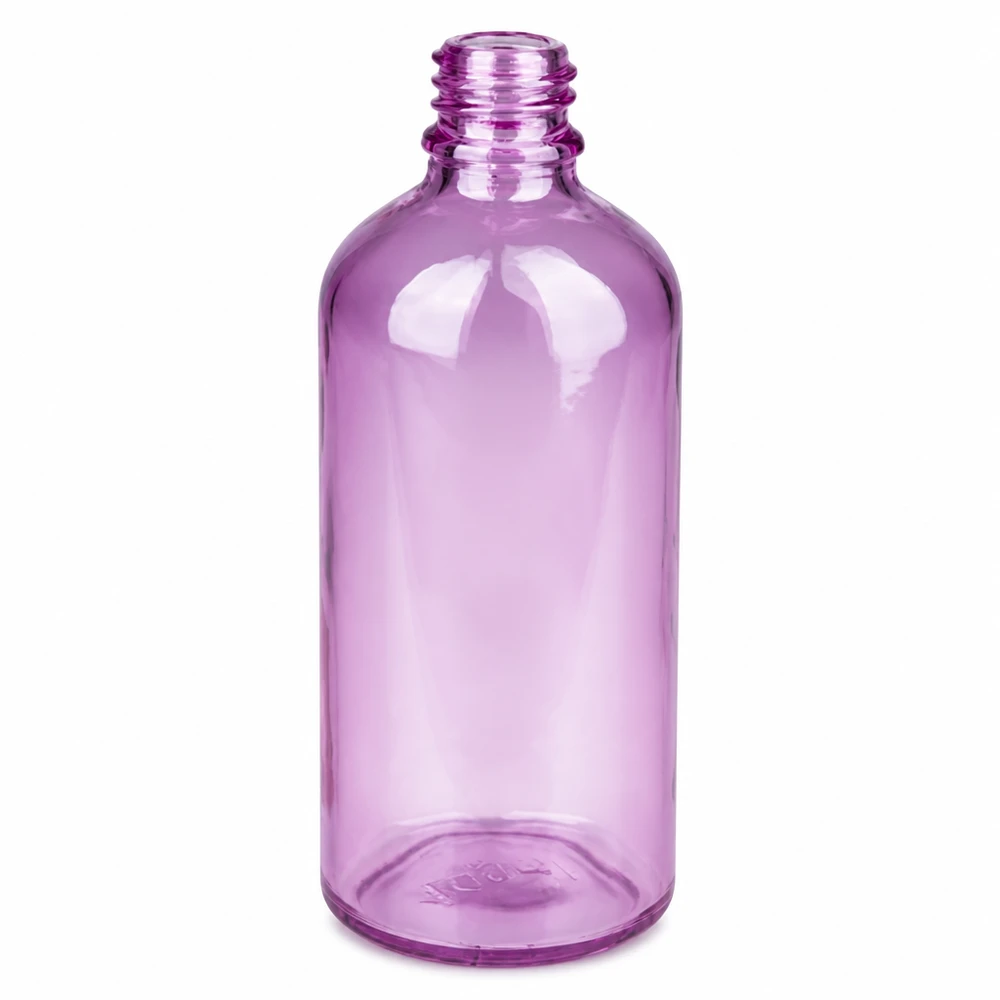 Tom 100 ml glasflaska i transparent lila för DIY-kosmetika och eteriska oljor