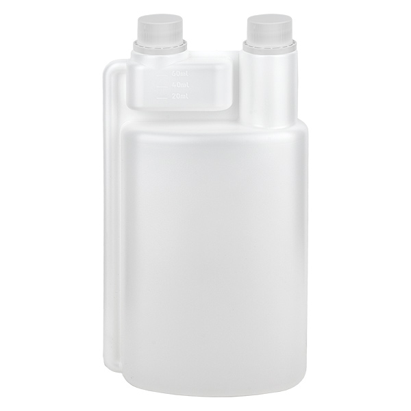 Doseringsflaska 1000 ml HDPE klar (60 ml doseringskammare)