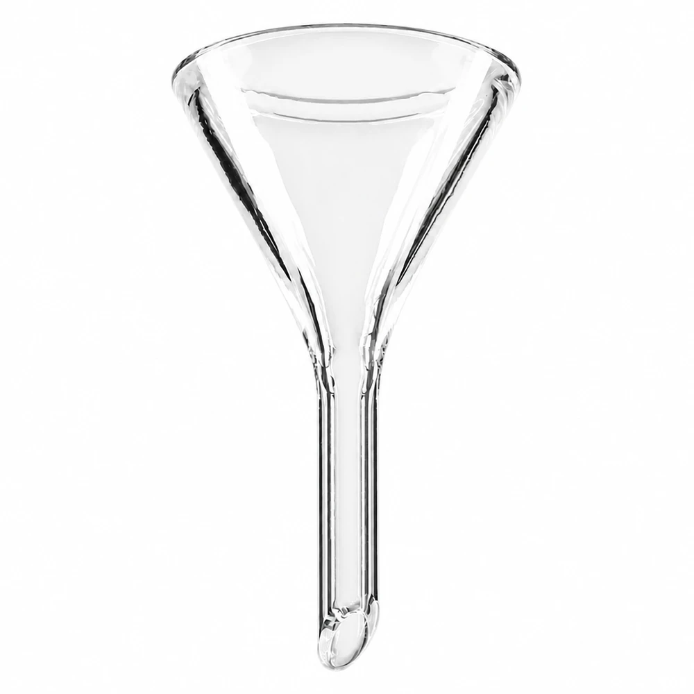 Glastratt 30 mm i diameter tillverkad av sodakalkglas med 60 graders vinkel för laboratoriebruk