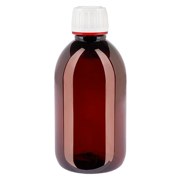PET-flaska 250ml med vitt flip-top lock PET-flaska 250ml med vitt flip-top lock
