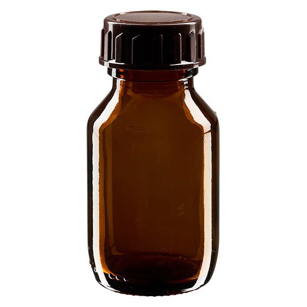 50ml medicinflaska brun, med lock brun ApoGlas 50ml medicinflaska brun, med lock brun ApoGlas