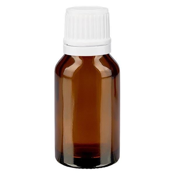 Apoteksflaska brun 30ml skruvlock vit manipulationsskyddad förslutning Apoteksflaska brun 30ml skruvlock vit manipulationsskyddad förslutning