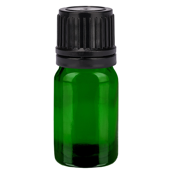 5ml flaska 11mm skruvkork svart sabotagesäkert lock GreenLine UT18/5 5ml flaska 11mm skruvkork svart sabotagesäkert lock GreenLine UT18/5
