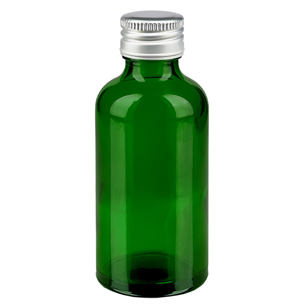 50ml flaska 11mm skruvkork Alu-Silver Standard GrönL.UT18/50