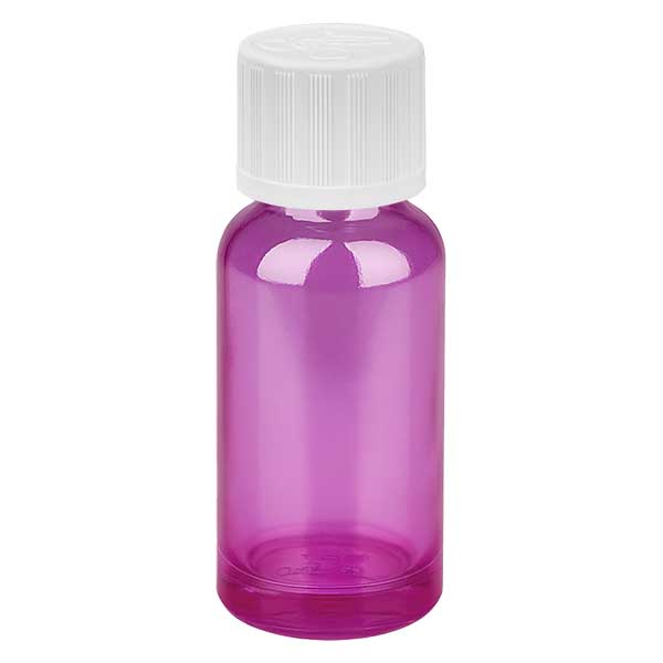 20ml flaska 11mm skruvkork vit standard barnsäker PurpleLine UT18/20