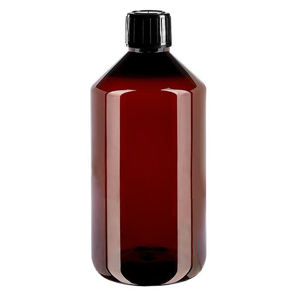 PET-flaska 750 ml med svart säkerhetslock PET-flaska 750 ml med svart säkerhetslock