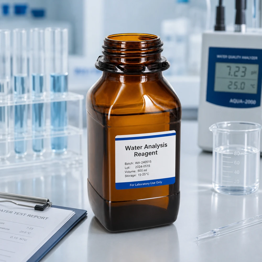 500 ml förvaringsflaska i brunt glas – ett pålitligt skydd för värdefulla ämnen Exakt 500 ml laboratorieflaska med skruvlock för säker förvaring av reagenser