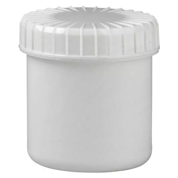 Vit skruvburk 75 ml med räfflat lock Vit skruvburk 75 ml med räfflat lock