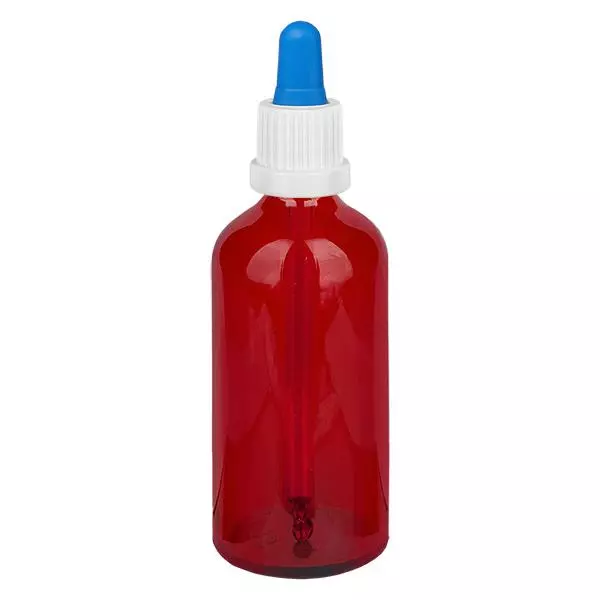 100 ml Pipettflaska vit/blå med manipuleringssäkert lock RedLine UT18/100 100 ml Pipettflaska vit/blå med manipuleringssäkert lock RedLine UT18/100