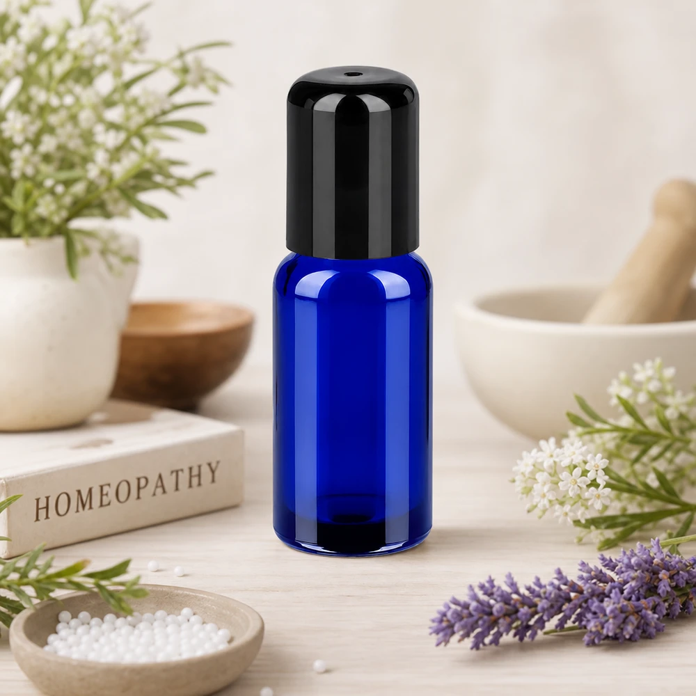 Högkvalitativ STD BlueLine Roll-On-flaska 20ml i blått med svart UT18/20-lock