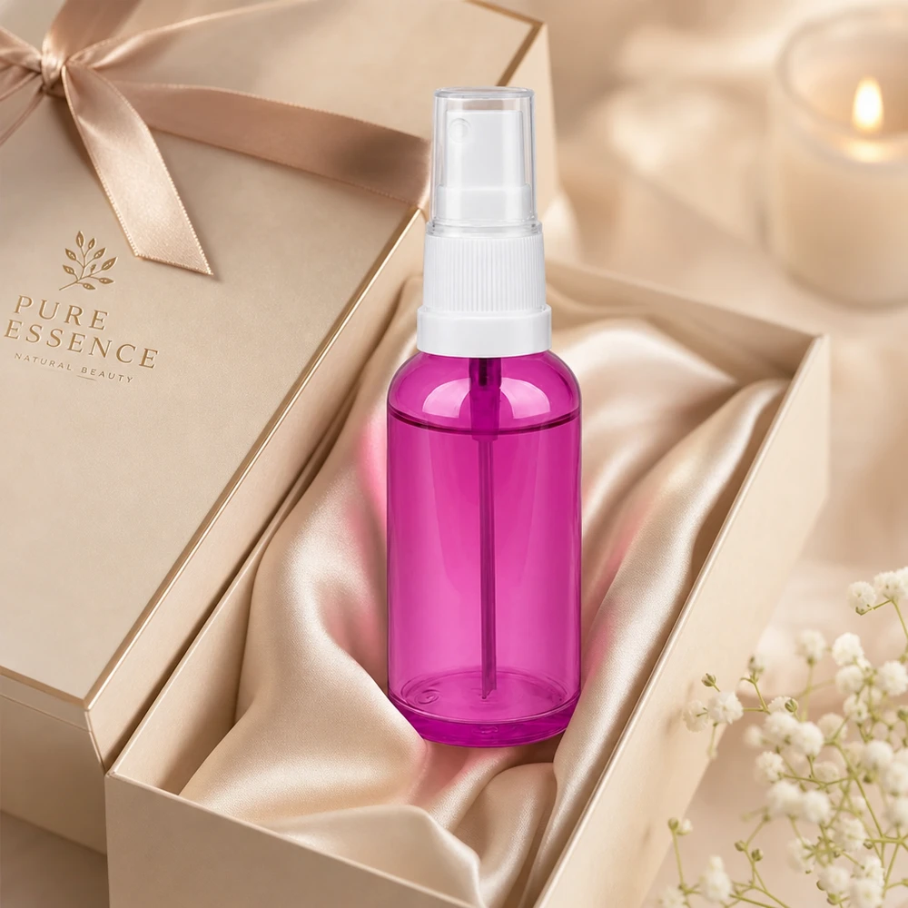 50ml sprayflaska vit/transparent Standard PurpleLine UT18/50 Elegant 50 ml PurpleLine sprayflaska i transparent lila för högkvalitativa skönhetsprodukter