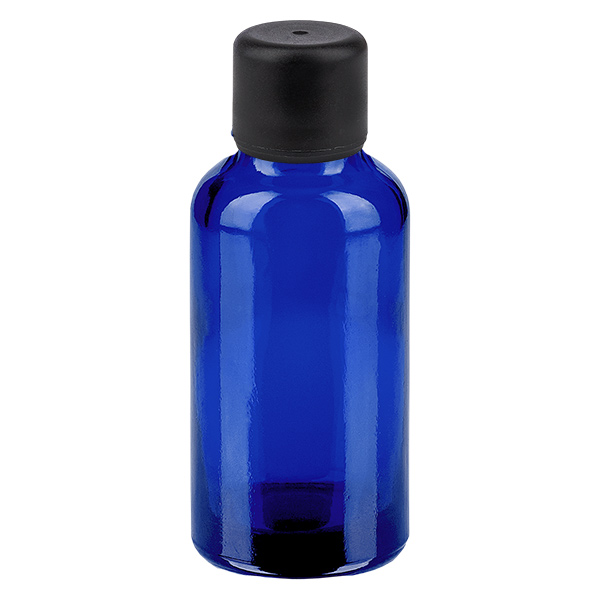 30ml flaska 6mm skruvkork svart standard BlueLine UT18/30