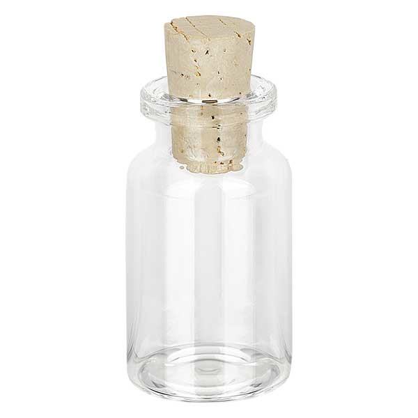 Klarglasflaska 10ml med kork 11/14mm Klarglasflaska 10ml med kork 11/14mm