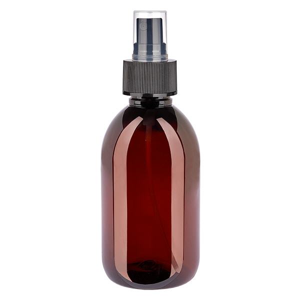 PET-flaska 250ml med finfördelare svart PET-flaska 250ml med finfördelare svart