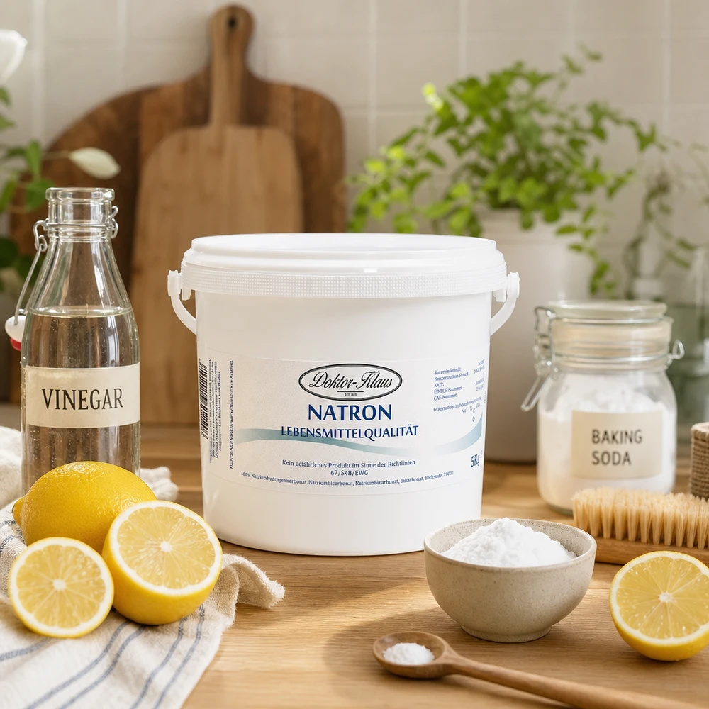 Natriumbikarbonat 5kg Doktor-Klaus Natron Doctor Klaus 5kg med citronvinäger och bakpulver för naturlig hushållsrengöring