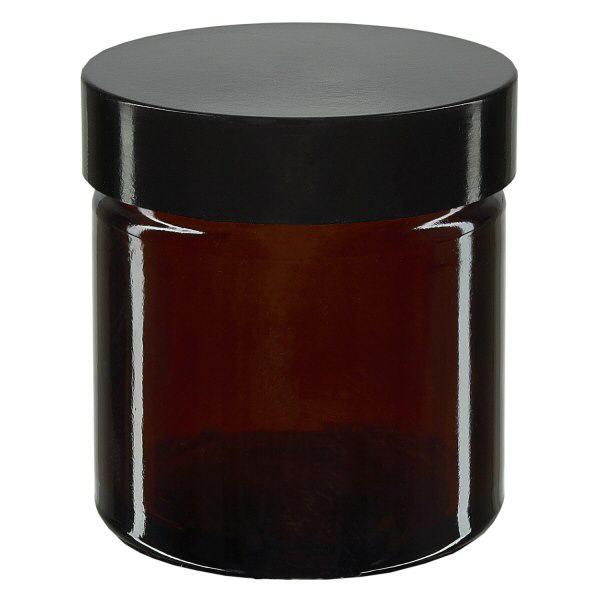 60ml glasburk. brun, med svart bakelitlock ApoGlas 60ml glasburk. brun, med svart bakelitlock ApoGlas