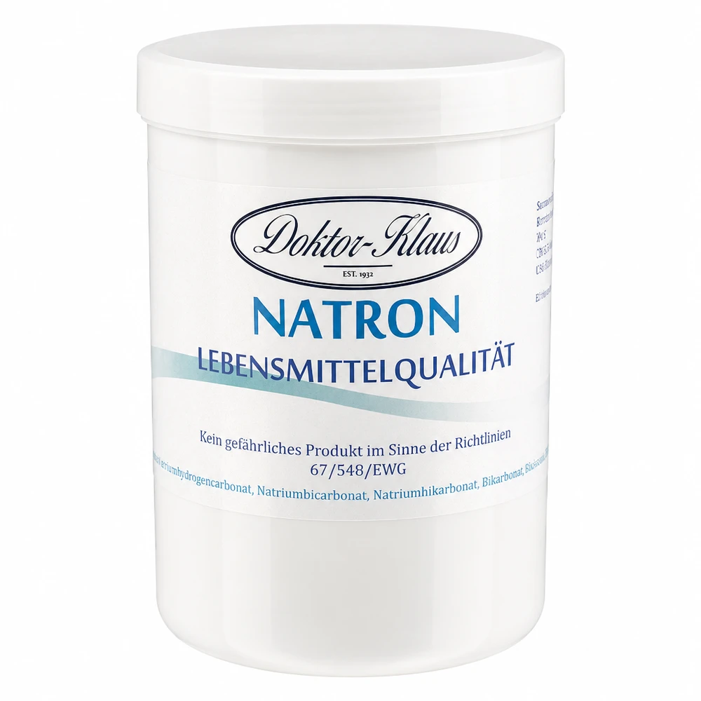 Bakpulver 1kg Doktor Klaus Natron 1kg Doktor Klaus Natriumhydrogencarbonat weiße Aufbewahrungsdose