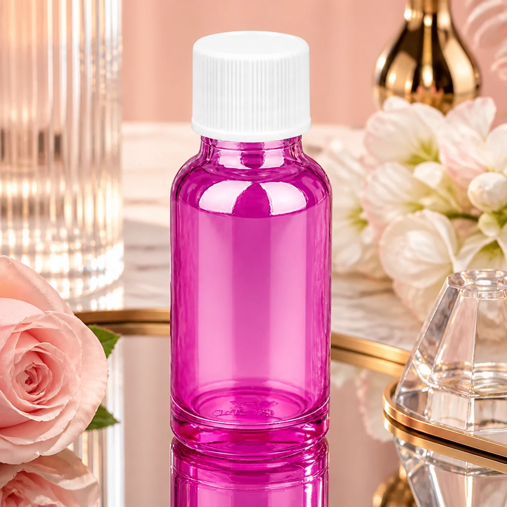 20ml flaska 11mm skruvlock vit standard PurpleLine UT18/20 Elegant 20 ml flaska i ljus violett med praktiskt 11 mm lock för skönhetsprodukter